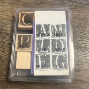 Stampin' Up! A Is For Adorable Set of 8 NEW Wooden Rubber Stamp Set